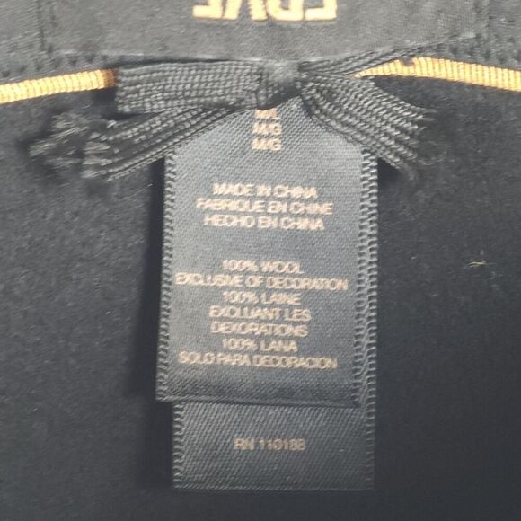 Frye Women's Size Medium /Large Black Wool Felt Brown belt Fedora Hat - Picture 8 of 13